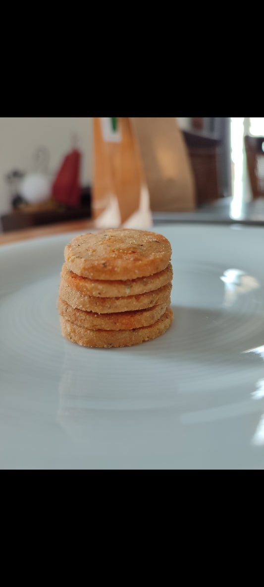 Biscuits apéritifs parmesan, origan et piment d'Espelette (70g)